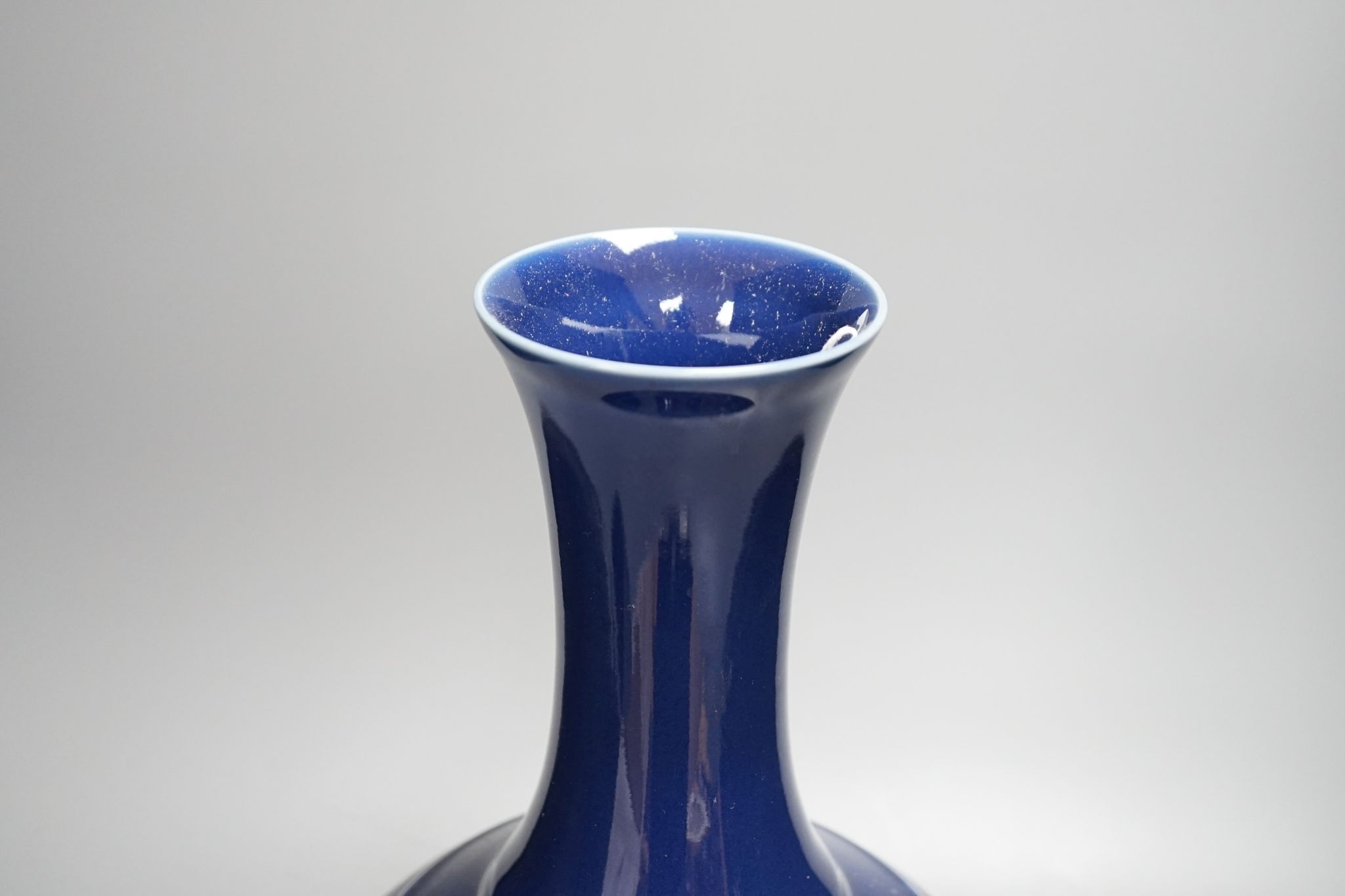 A large Chinese powder blue vase, 39cm